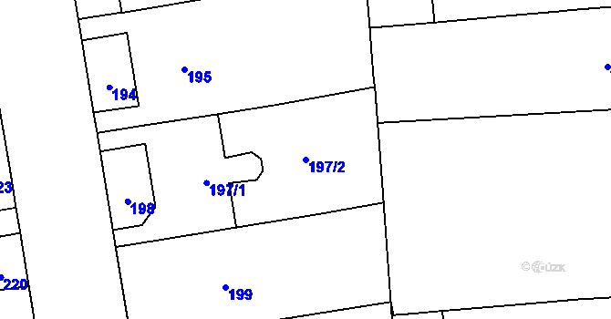 Parcela st. 197/2 v KÚ Vinohrady, Katastrální mapa