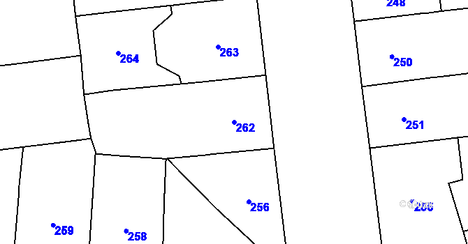 Parcela st. 262 v KÚ Vinohrady, Katastrální mapa