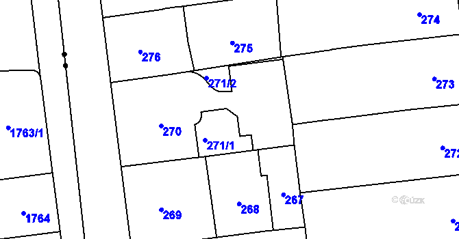 Parcela st. 271 v KÚ Vinohrady, Katastrální mapa