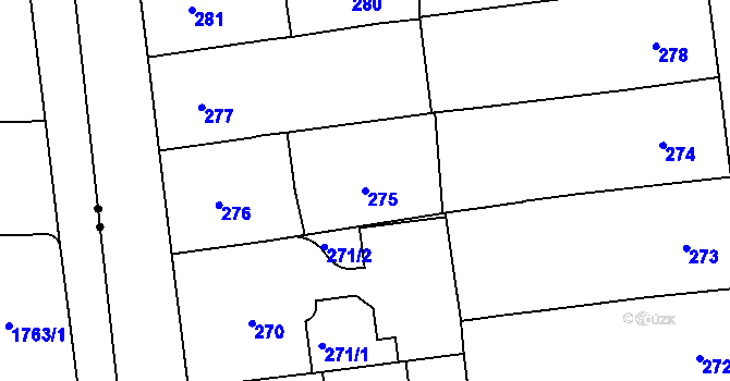 Parcela st. 275 v KÚ Vinohrady, Katastrální mapa