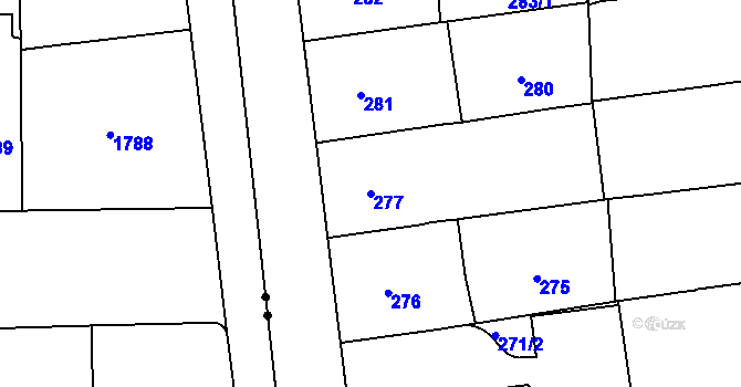 Parcela st. 277 v KÚ Vinohrady, Katastrální mapa