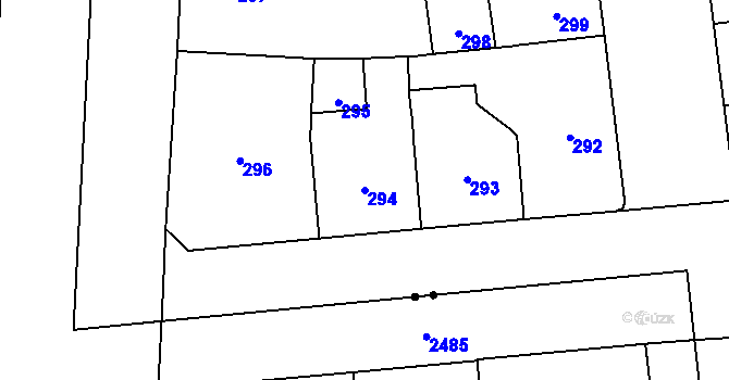 Parcela st. 294 v KÚ Vinohrady, Katastrální mapa
