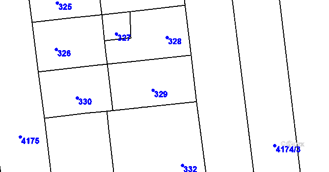 Parcela st. 329 v KÚ Vinohrady, Katastrální mapa
