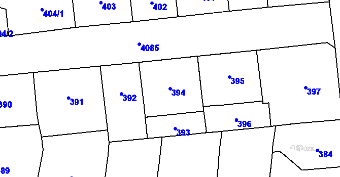 Parcela st. 394 v KÚ Vinohrady, Katastrální mapa