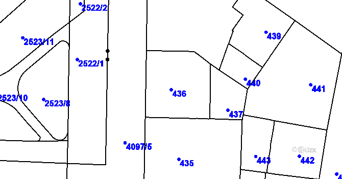 Parcela st. 436 v KÚ Vinohrady, Katastrální mapa