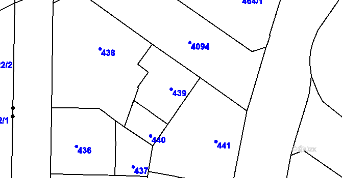 Parcela st. 439 v KÚ Vinohrady, Katastrální mapa