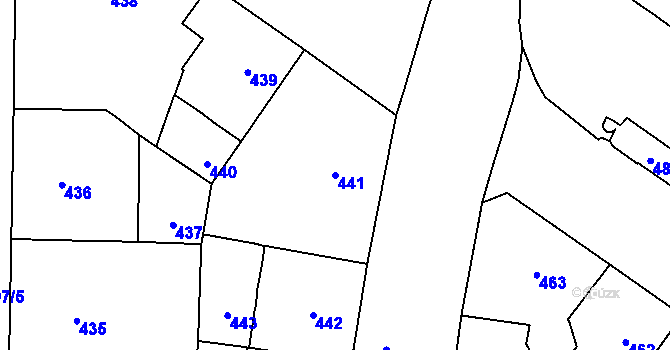 Parcela st. 441 v KÚ Vinohrady, Katastrální mapa