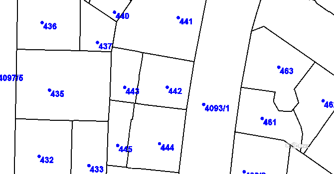 Parcela st. 442 v KÚ Vinohrady, Katastrální mapa