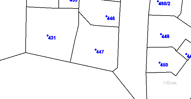 Parcela st. 447 v KÚ Vinohrady, Katastrální mapa