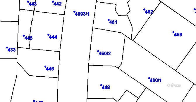 Parcela st. 460/2 v KÚ Vinohrady, Katastrální mapa
