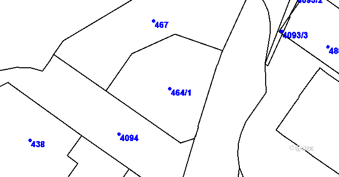 Parcela st. 464/1 v KÚ Vinohrady, Katastrální mapa