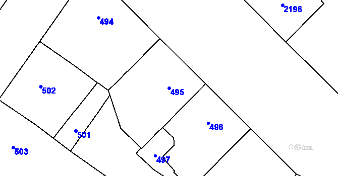 Parcela st. 495 v KÚ Vinohrady, Katastrální mapa