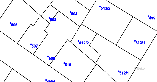 Parcela st. 512/2 v KÚ Vinohrady, Katastrální mapa