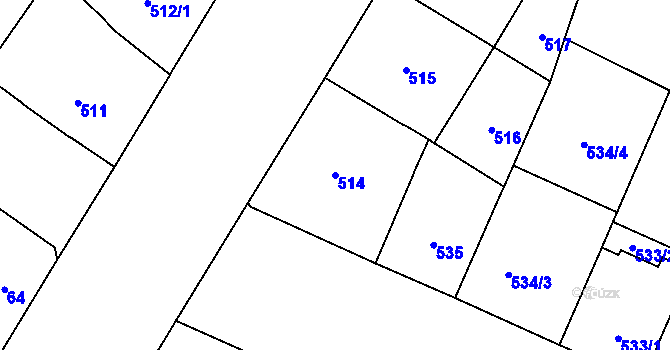 Parcela st. 514 v KÚ Vinohrady, Katastrální mapa