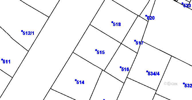 Parcela st. 515 v KÚ Vinohrady, Katastrální mapa