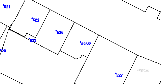 Parcela st. 526/2 v KÚ Vinohrady, Katastrální mapa