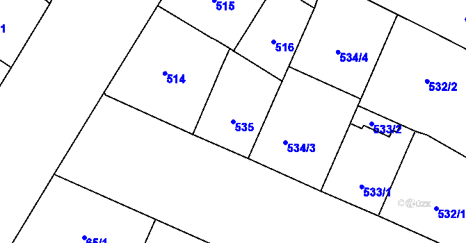 Parcela st. 535 v KÚ Vinohrady, Katastrální mapa