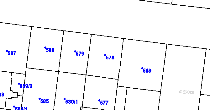 Parcela st. 578 v KÚ Vinohrady, Katastrální mapa