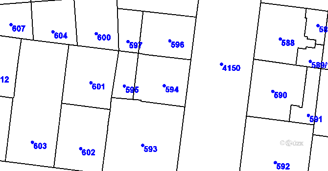 Parcela st. 594 v KÚ Vinohrady, Katastrální mapa