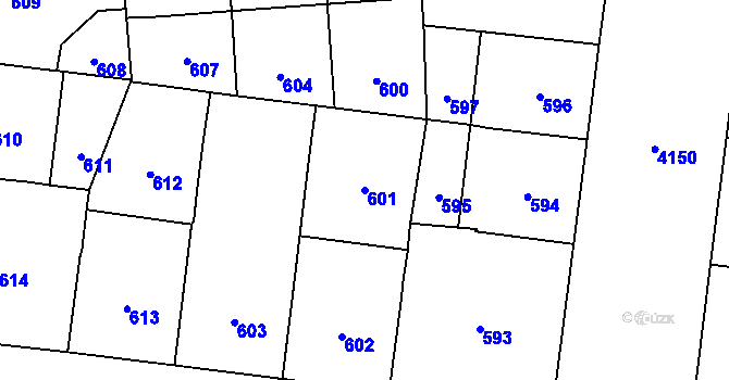 Parcela st. 601 v KÚ Vinohrady, Katastrální mapa