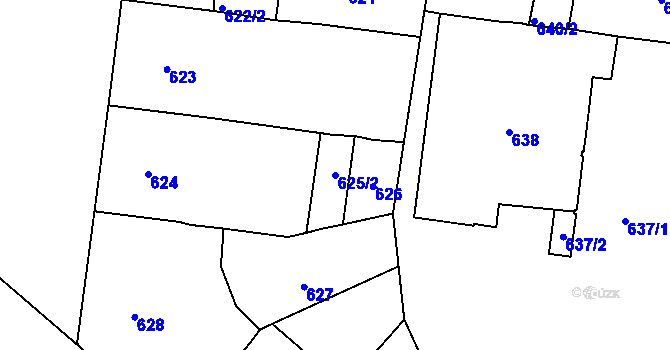 Parcela st. 625/2 v KÚ Vinohrady, Katastrální mapa