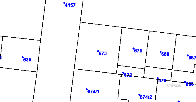 Parcela st. 673 v KÚ Vinohrady, Katastrální mapa