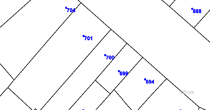 Parcela st. 700 v KÚ Vinohrady, Katastrální mapa