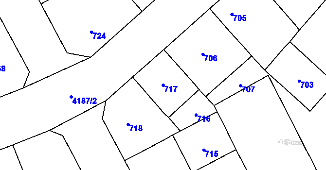 Parcela st. 717 v KÚ Vinohrady, Katastrální mapa