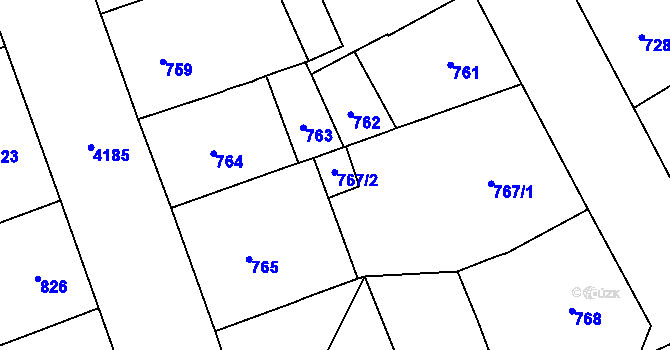 Parcela st. 767/2 v KÚ Vinohrady, Katastrální mapa