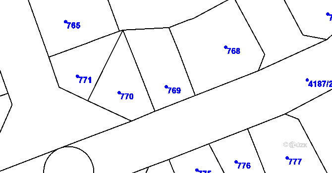 Parcela st. 769 v KÚ Vinohrady, Katastrální mapa