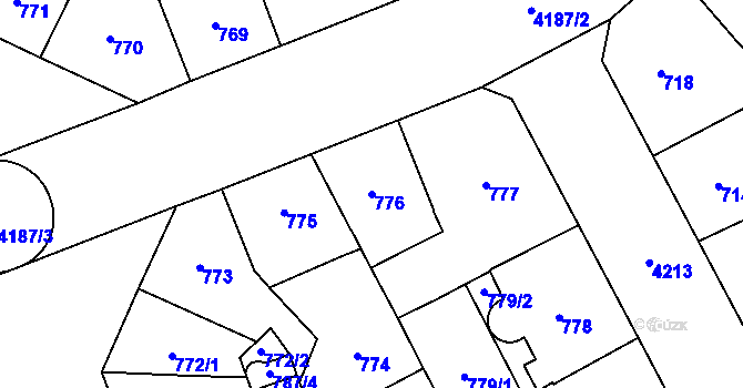 Parcela st. 776 v KÚ Vinohrady, Katastrální mapa