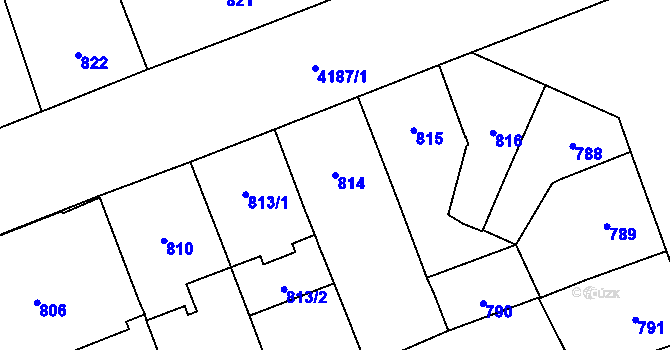Parcela st. 814 v KÚ Vinohrady, Katastrální mapa