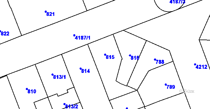 Parcela st. 815 v KÚ Vinohrady, Katastrální mapa