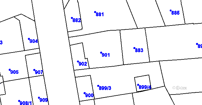 Parcela st. 901 v KÚ Vinohrady, Katastrální mapa