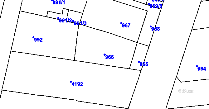 Parcela st. 966 v KÚ Vinohrady, Katastrální mapa