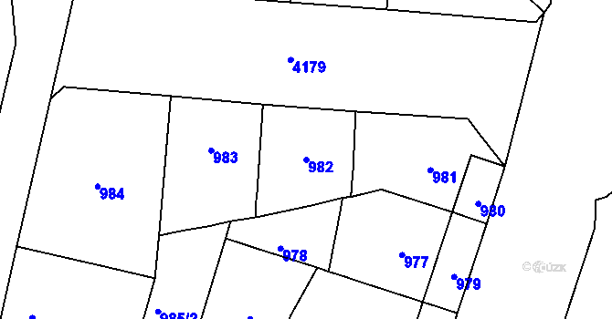 Parcela st. 982 v KÚ Vinohrady, Katastrální mapa