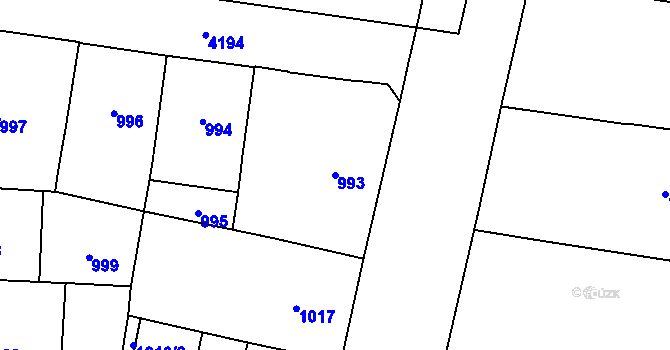 Parcela st. 993 v KÚ Vinohrady, Katastrální mapa