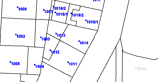 Parcela st. 1014 v KÚ Vinohrady, Katastrální mapa