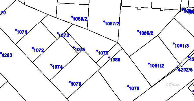 Parcela st. 1079 v KÚ Vinohrady, Katastrální mapa