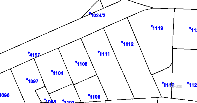 Parcela st. 1111 v KÚ Vinohrady, Katastrální mapa
