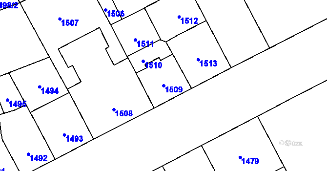 Parcela st. 1509 v KÚ Vinohrady, Katastrální mapa