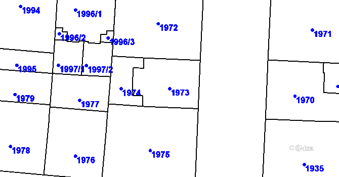Parcela st. 1973 v KÚ Vinohrady, Katastrální mapa