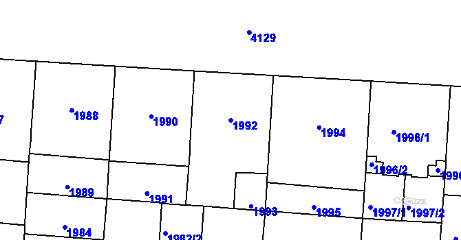Parcela st. 1992 v KÚ Vinohrady, Katastrální mapa