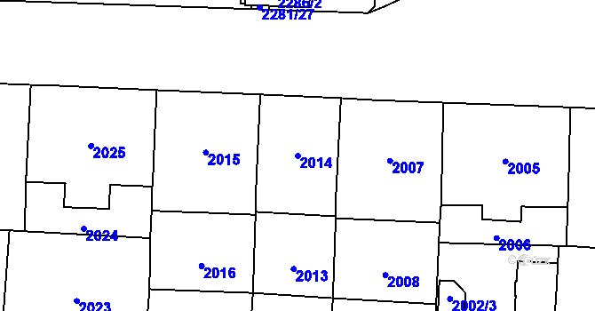 Parcela st. 2014 v KÚ Vinohrady, Katastrální mapa