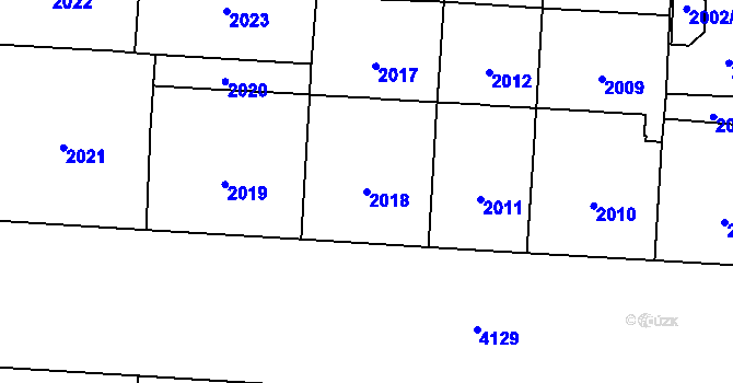 Parcela st. 2018 v KÚ Vinohrady, Katastrální mapa