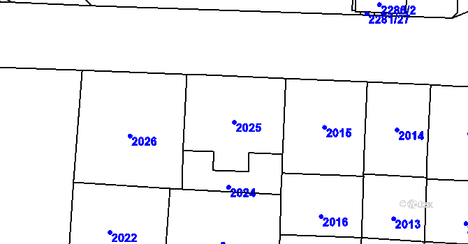 Parcela st. 2025 v KÚ Vinohrady, Katastrální mapa