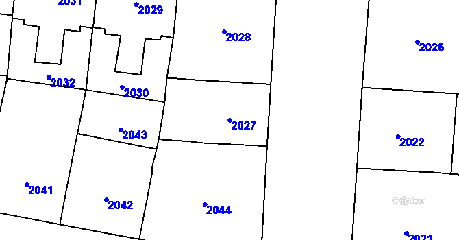 Parcela st. 2027 v KÚ Vinohrady, Katastrální mapa