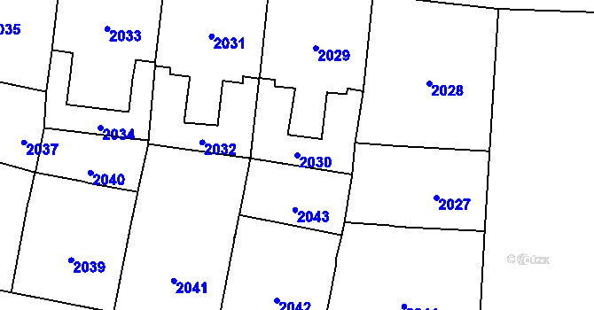 Parcela st. 2030 v KÚ Vinohrady, Katastrální mapa