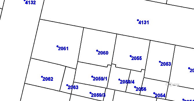Parcela st. 2060 v KÚ Vinohrady, Katastrální mapa