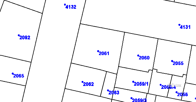 Parcela st. 2061 v KÚ Vinohrady, Katastrální mapa